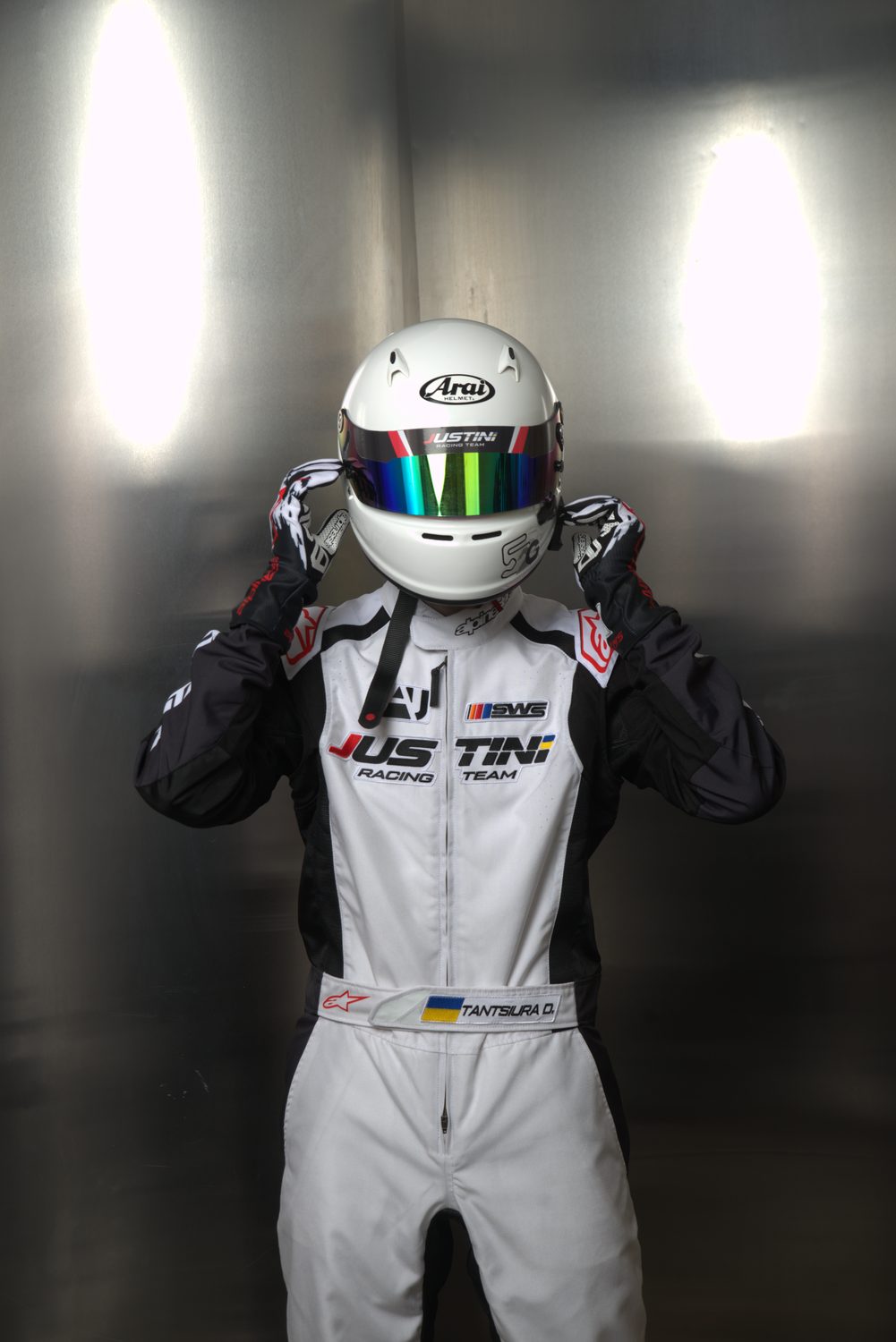 Denys Tantsiura — endurance karting driver and maker of Pit Helper, in his Justini Racing Team / SWS Endurance suit